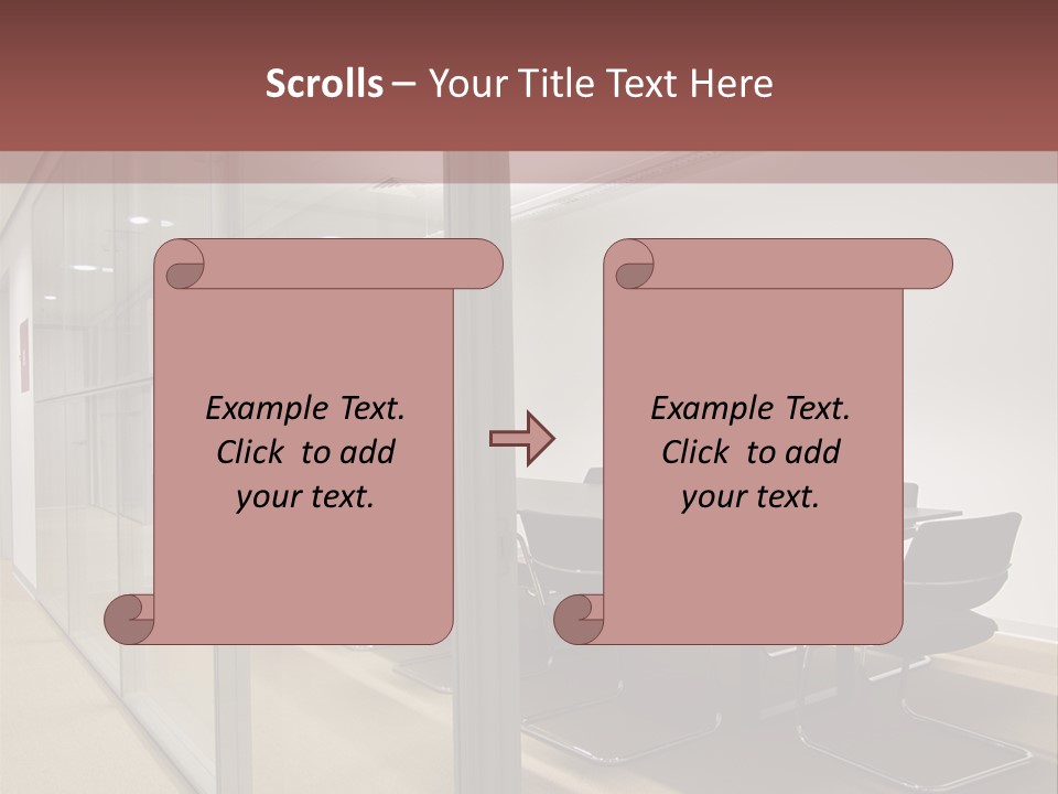 A Conference Room With A Table And Chairs PowerPoint Template