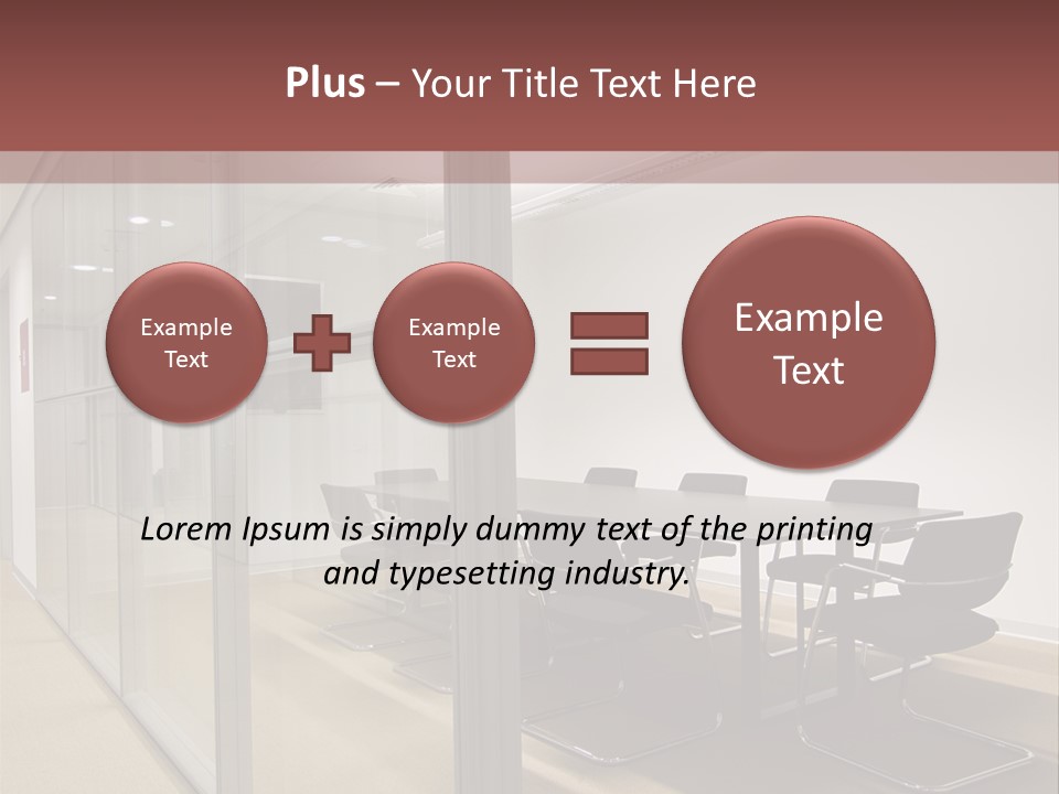 A Conference Room With A Table And Chairs PowerPoint Template