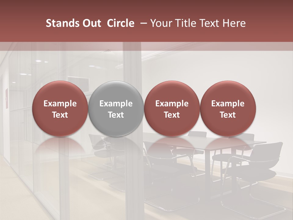 A Conference Room With A Table And Chairs PowerPoint Template