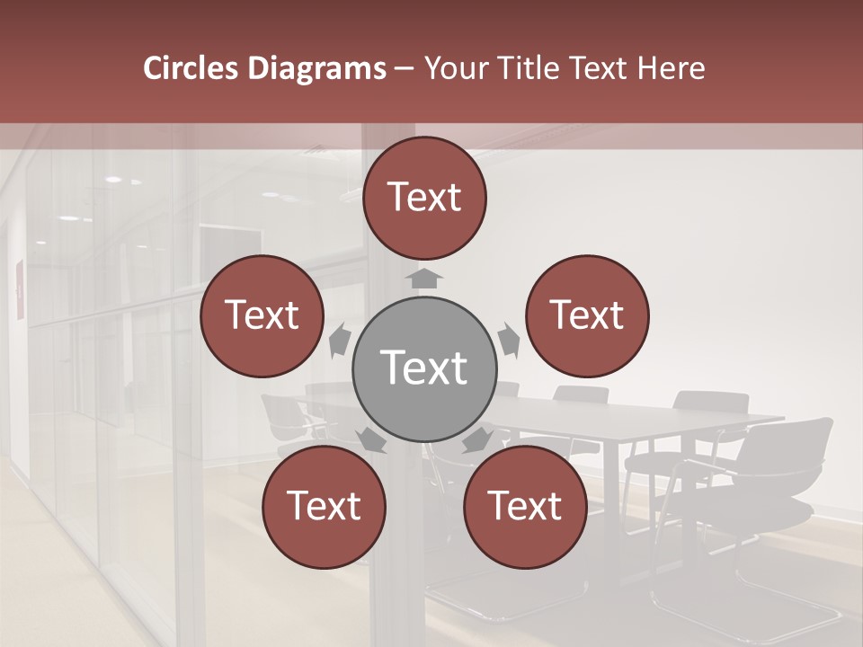 A Conference Room With A Table And Chairs PowerPoint Template