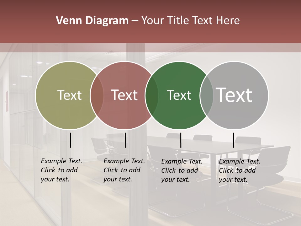 A Conference Room With A Table And Chairs PowerPoint Template