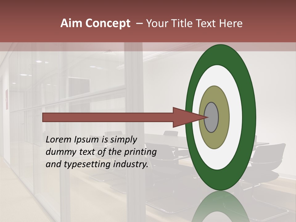 A Conference Room With A Table And Chairs PowerPoint Template