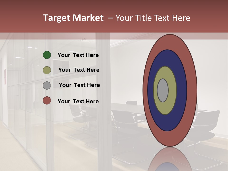 A Conference Room With A Table And Chairs PowerPoint Template
