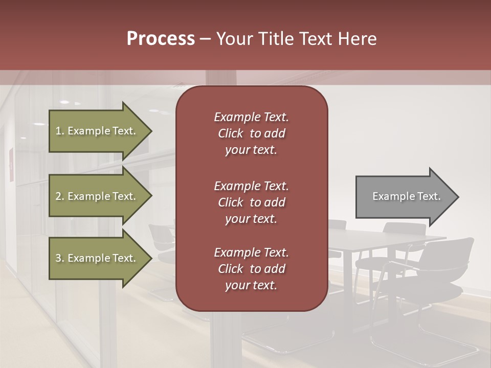 A Conference Room With A Table And Chairs PowerPoint Template