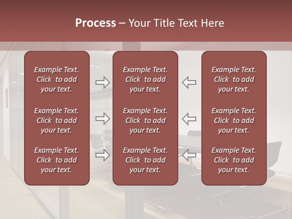 A Conference Room With A Table And Chairs PowerPoint Template