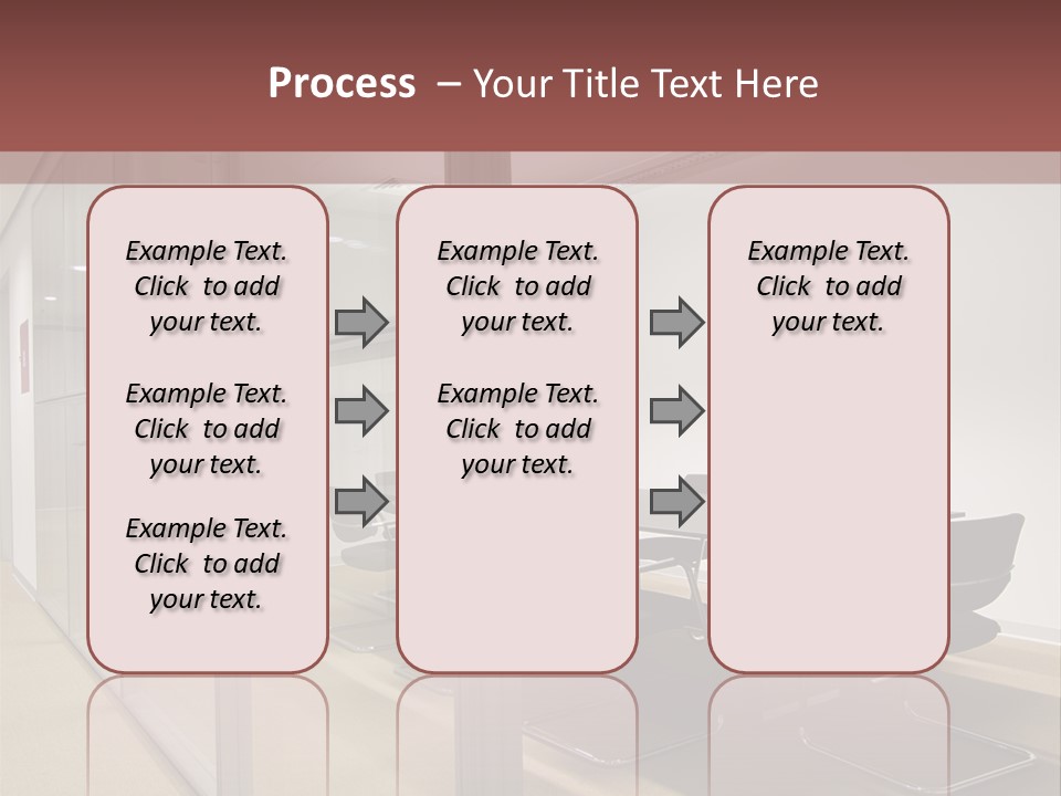 A Conference Room With A Table And Chairs PowerPoint Template