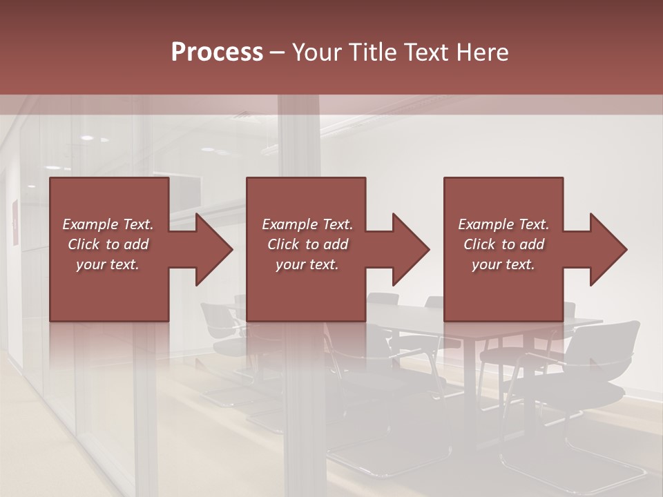 A Conference Room With A Table And Chairs PowerPoint Template