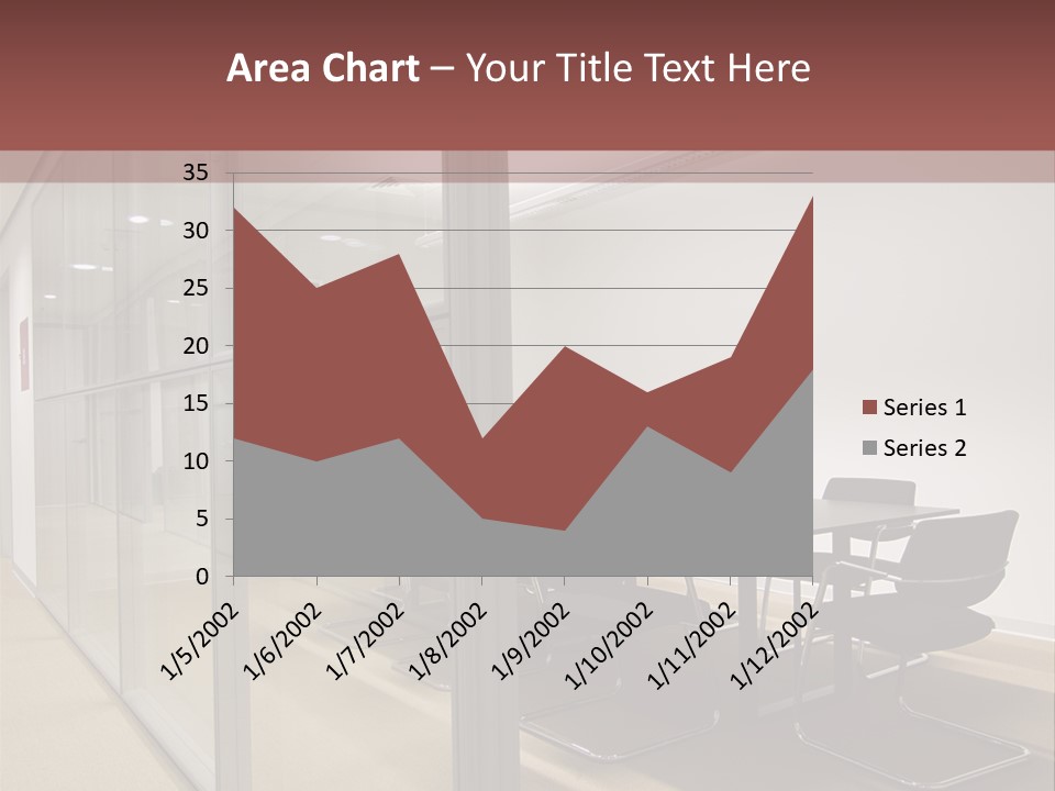 A Conference Room With A Table And Chairs PowerPoint Template