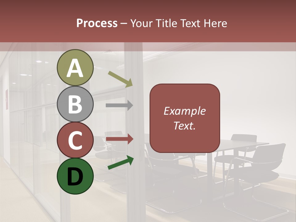 A Conference Room With A Table And Chairs PowerPoint Template