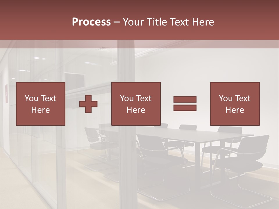 A Conference Room With A Table And Chairs PowerPoint Template