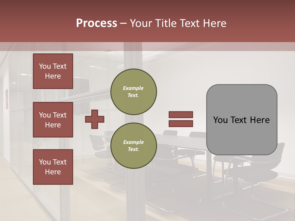 A Conference Room With A Table And Chairs PowerPoint Template