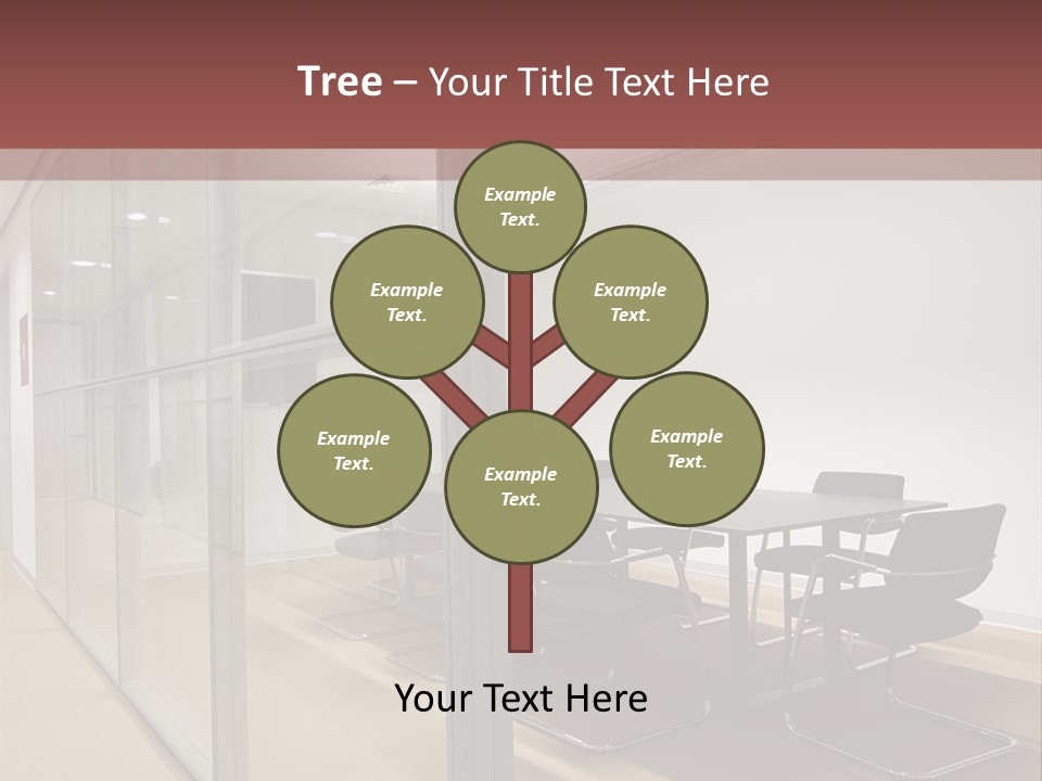 A Conference Room With A Table And Chairs PowerPoint Template