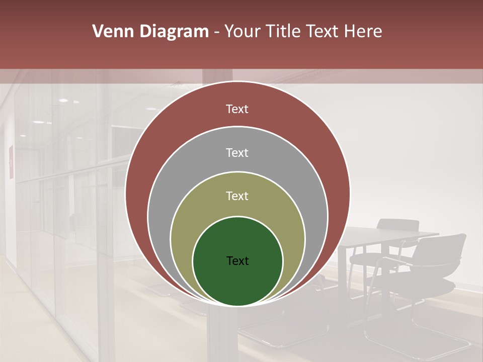 A Conference Room With A Table And Chairs PowerPoint Template