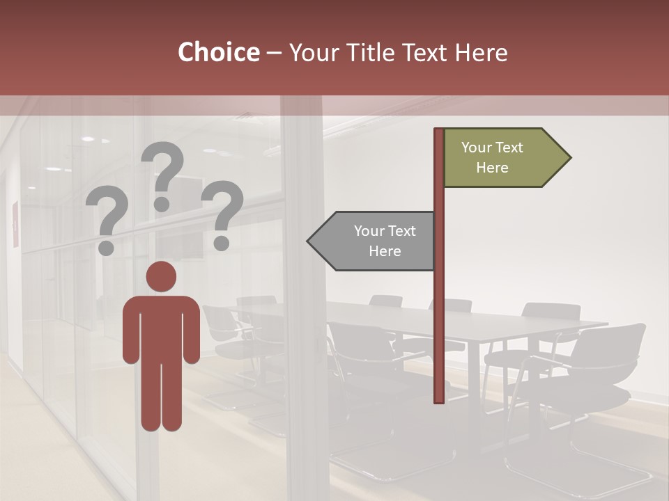 A Conference Room With A Table And Chairs PowerPoint Template
