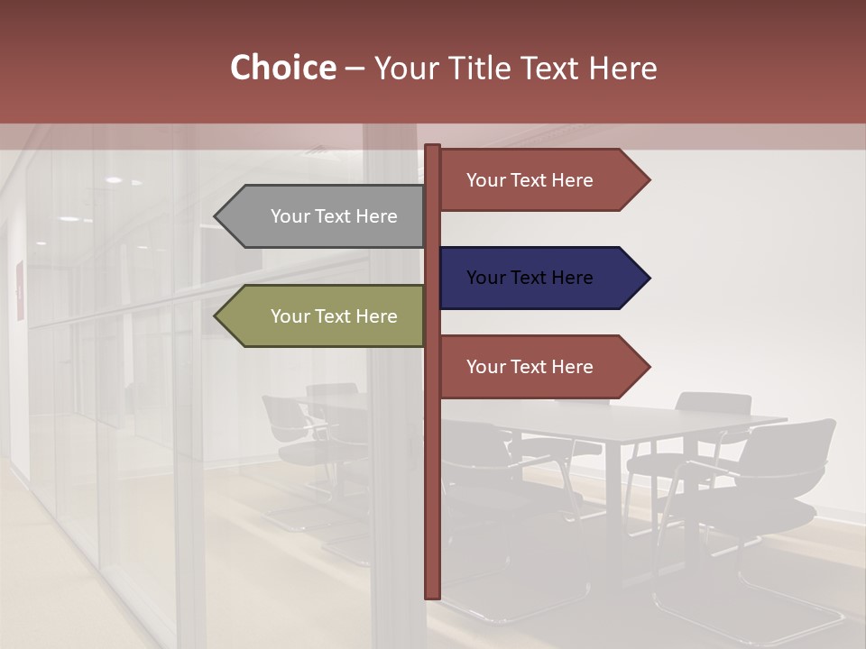 A Conference Room With A Table And Chairs PowerPoint Template