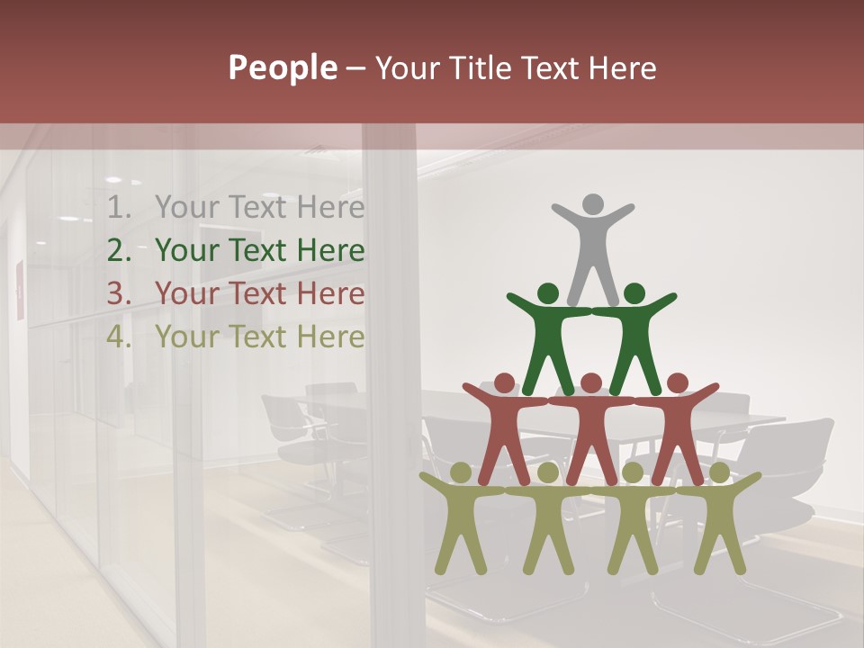 A Conference Room With A Table And Chairs PowerPoint Template