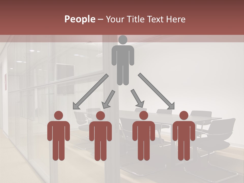 A Conference Room With A Table And Chairs PowerPoint Template