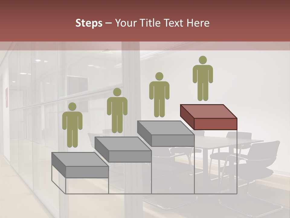 A Conference Room With A Table And Chairs PowerPoint Template