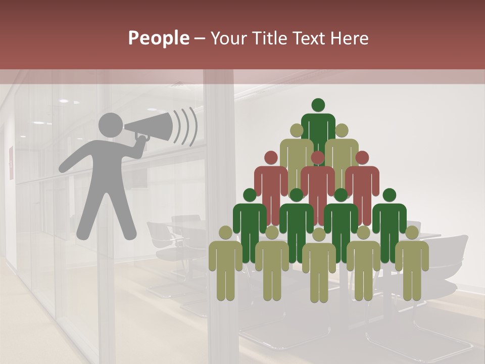 A Conference Room With A Table And Chairs PowerPoint Template