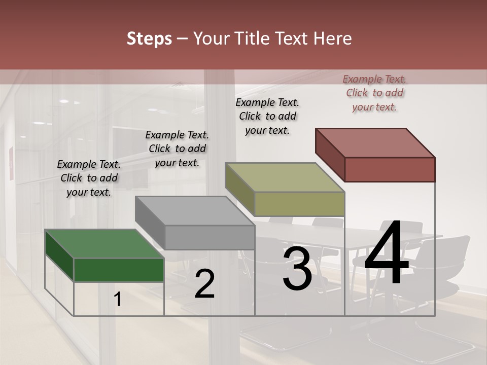 A Conference Room With A Table And Chairs PowerPoint Template