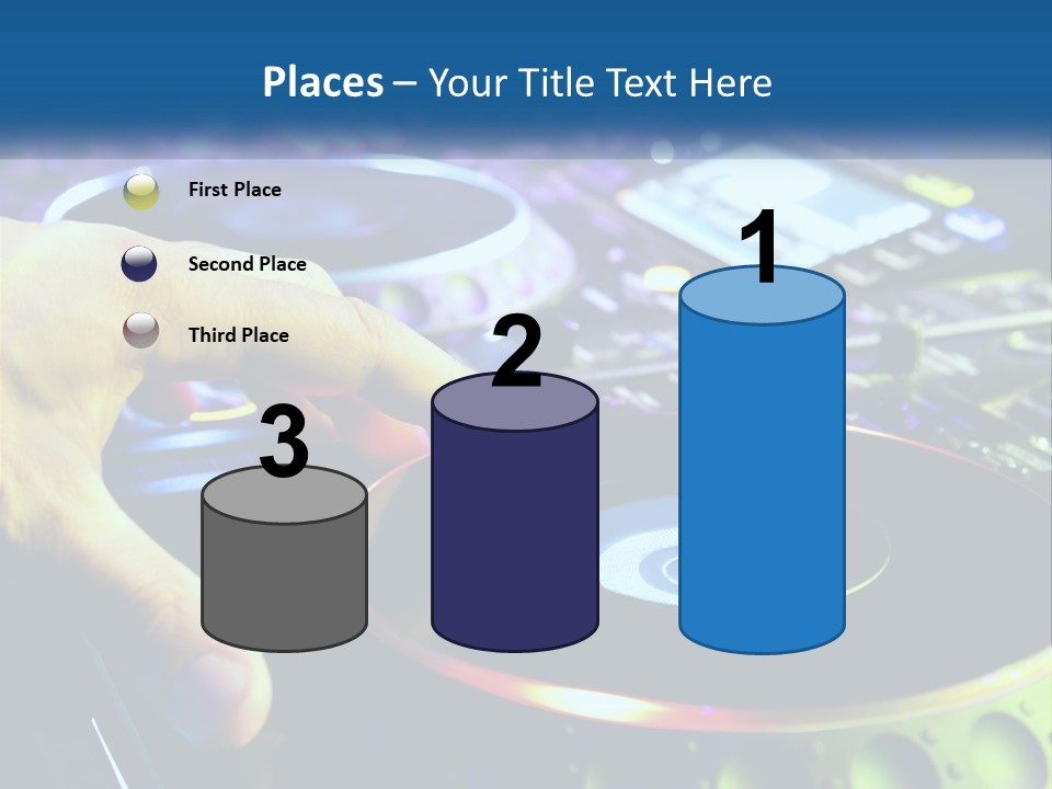 A Dj Mixing Music In Front Of A Mixer PowerPoint Template