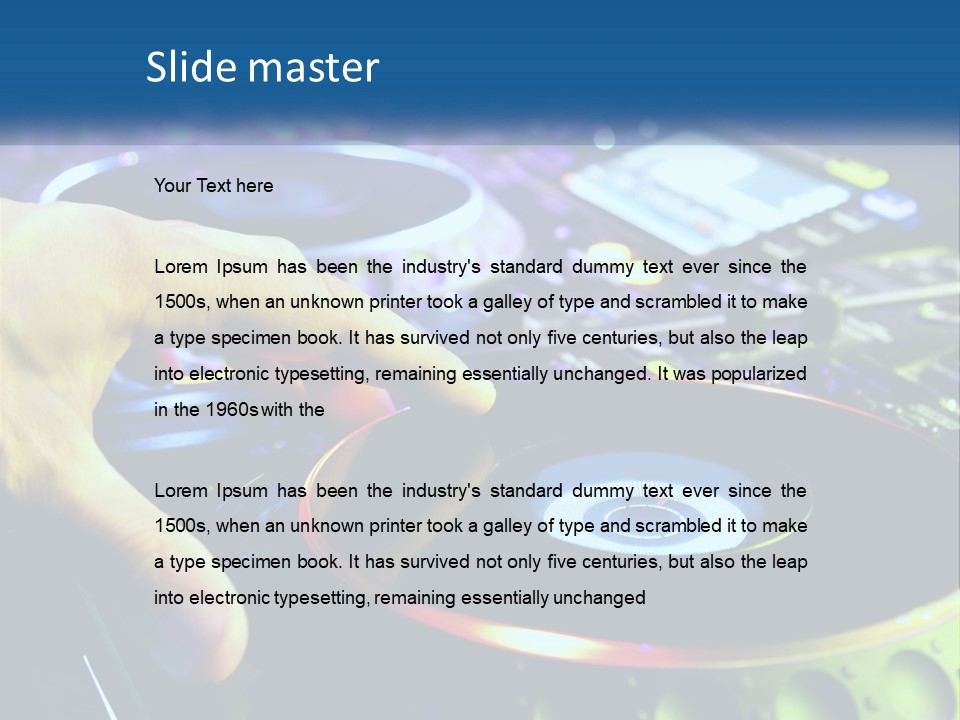 A Dj Mixing Music In Front Of A Mixer PowerPoint Template