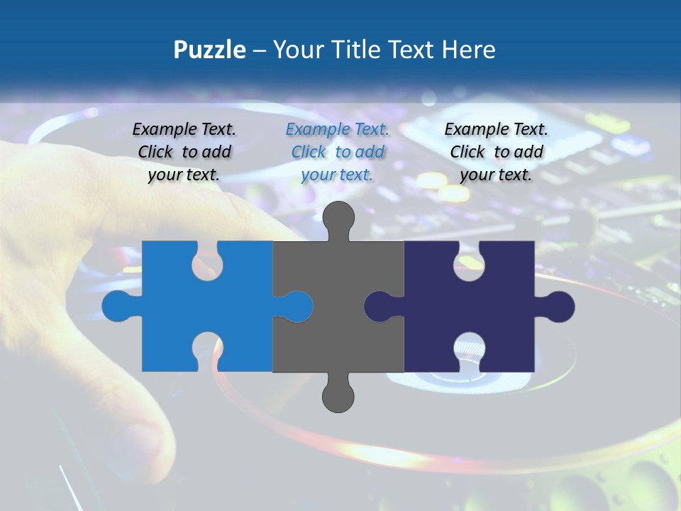 A Dj Mixing Music In Front Of A Mixer PowerPoint Template