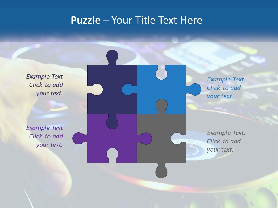 A Dj Mixing Music In Front Of A Mixer PowerPoint Template