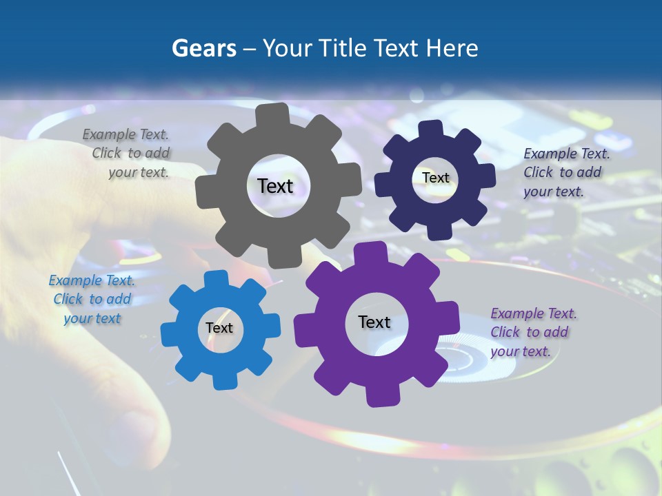 A Dj Mixing Music In Front Of A Mixer PowerPoint Template
