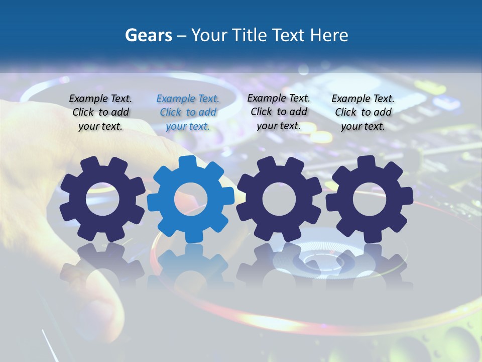 A Dj Mixing Music In Front Of A Mixer PowerPoint Template