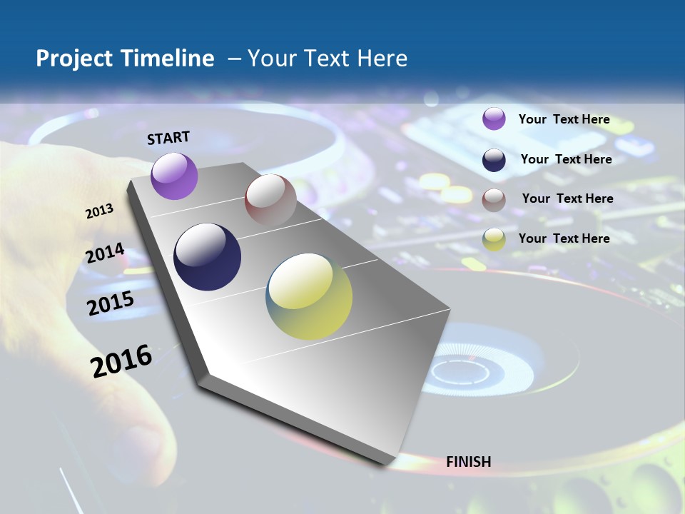 A Dj Mixing Music In Front Of A Mixer PowerPoint Template