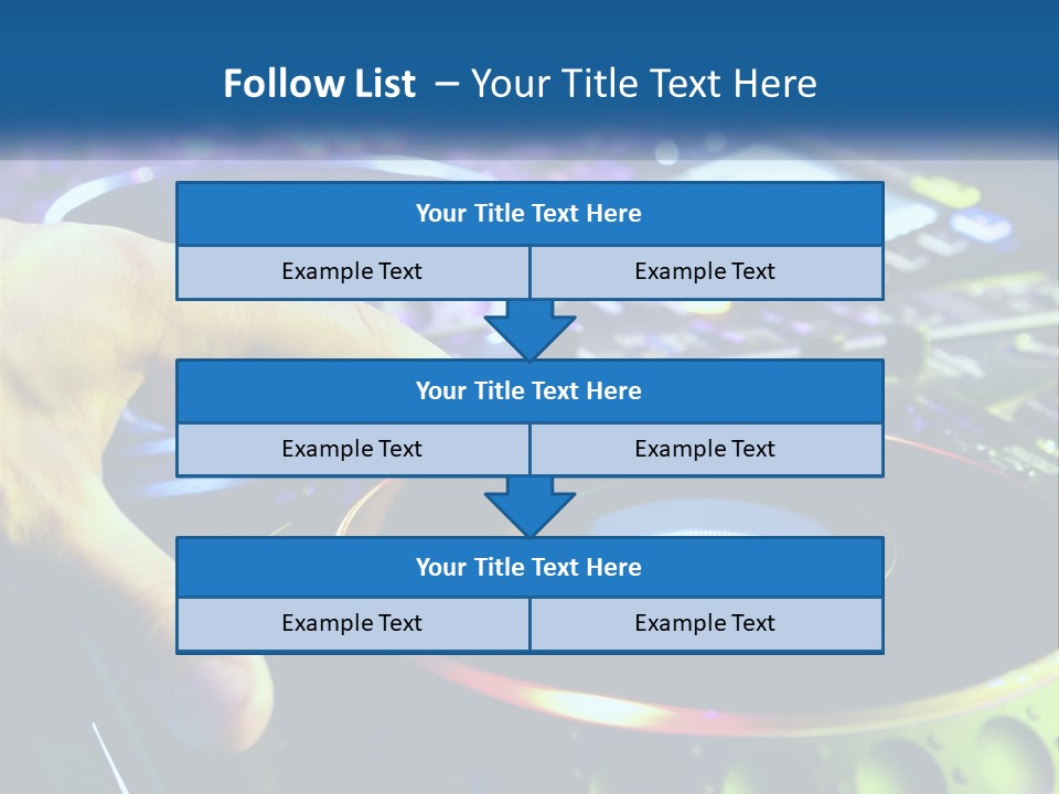 A Dj Mixing Music In Front Of A Mixer PowerPoint Template
