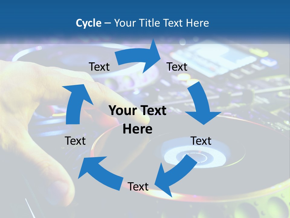 A Dj Mixing Music In Front Of A Mixer PowerPoint Template