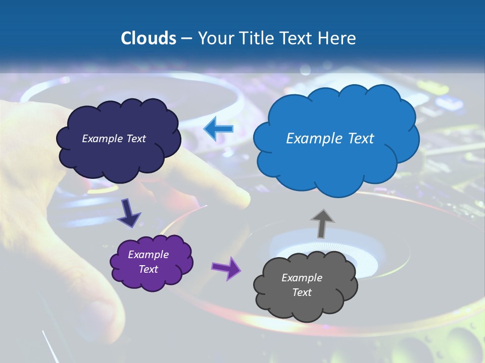 A Dj Mixing Music In Front Of A Mixer PowerPoint Template