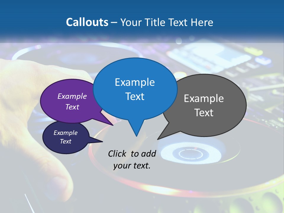 A Dj Mixing Music In Front Of A Mixer PowerPoint Template
