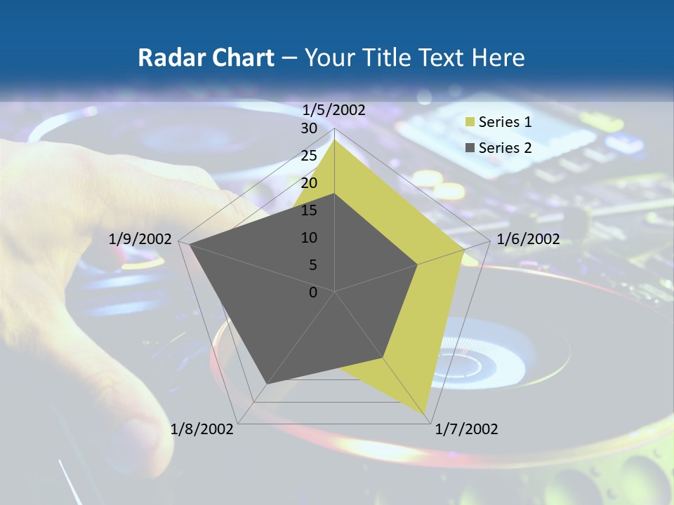 A Dj Mixing Music In Front Of A Mixer PowerPoint Template