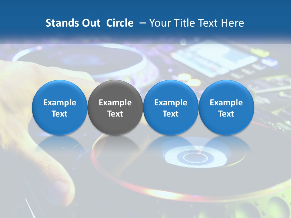 A Dj Mixing Music In Front Of A Mixer PowerPoint Template