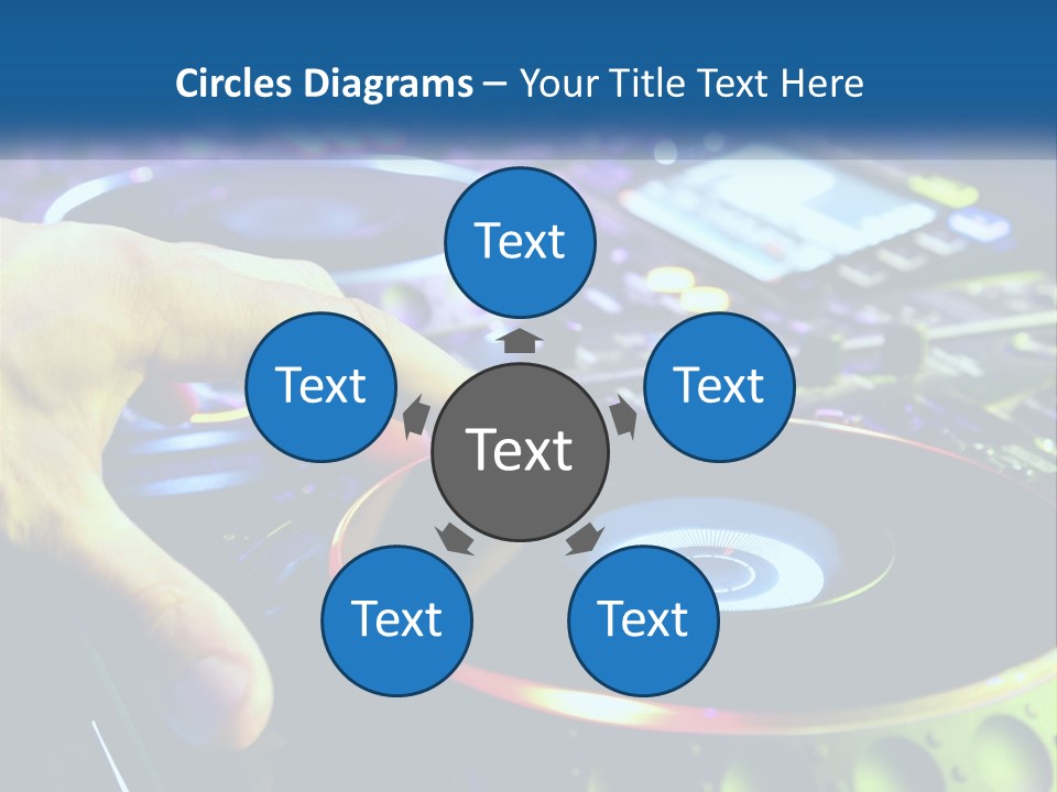 A Dj Mixing Music In Front Of A Mixer PowerPoint Template