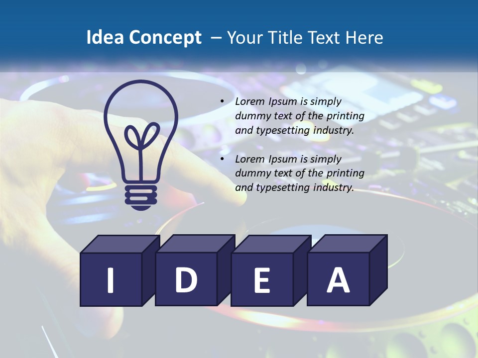 A Dj Mixing Music In Front Of A Mixer PowerPoint Template