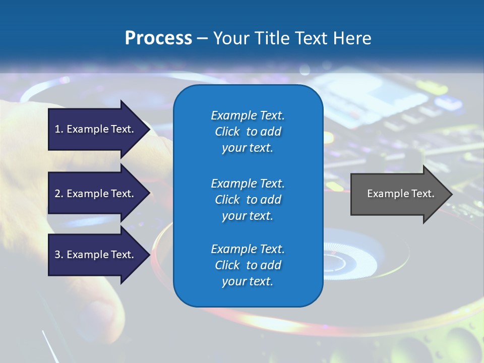 A Dj Mixing Music In Front Of A Mixer PowerPoint Template