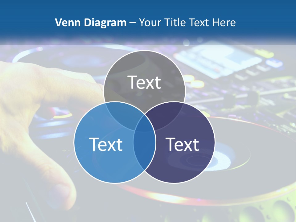 A Dj Mixing Music In Front Of A Mixer PowerPoint Template