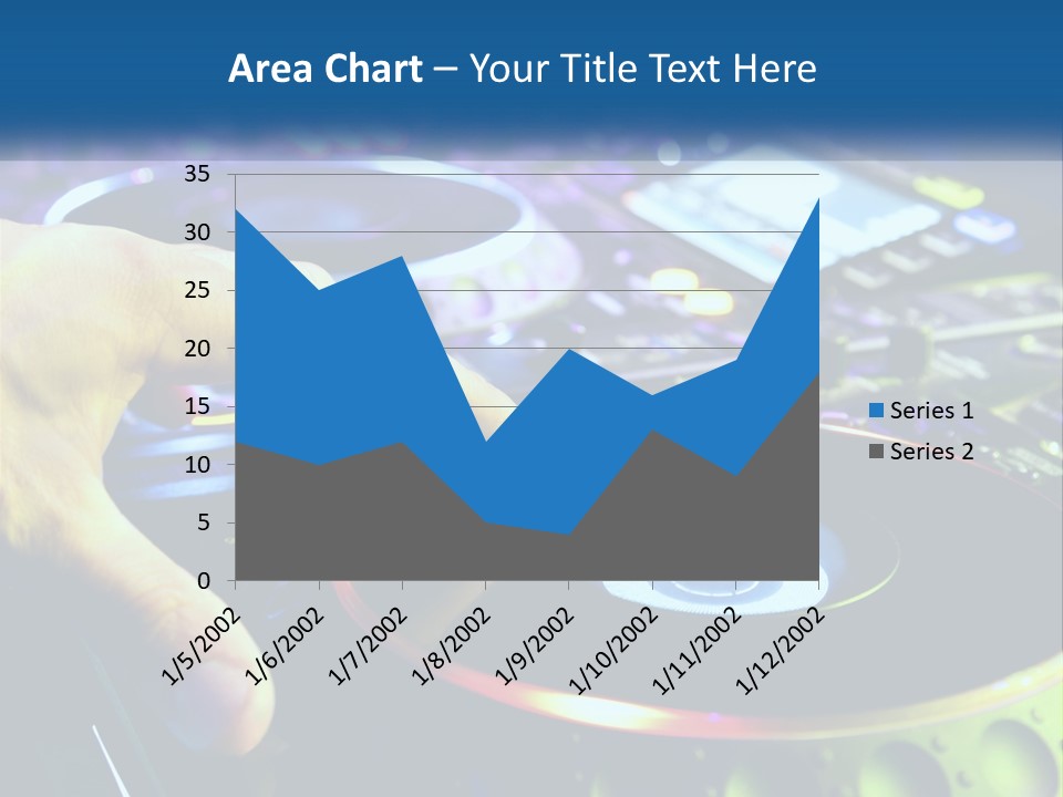 A Dj Mixing Music In Front Of A Mixer PowerPoint Template