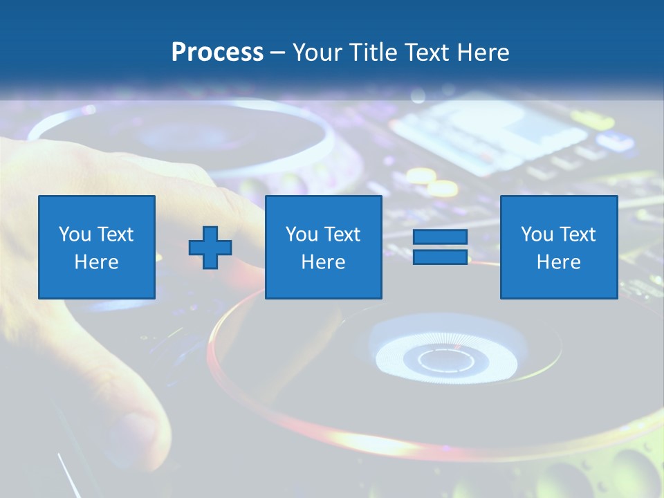 A Dj Mixing Music In Front Of A Mixer PowerPoint Template