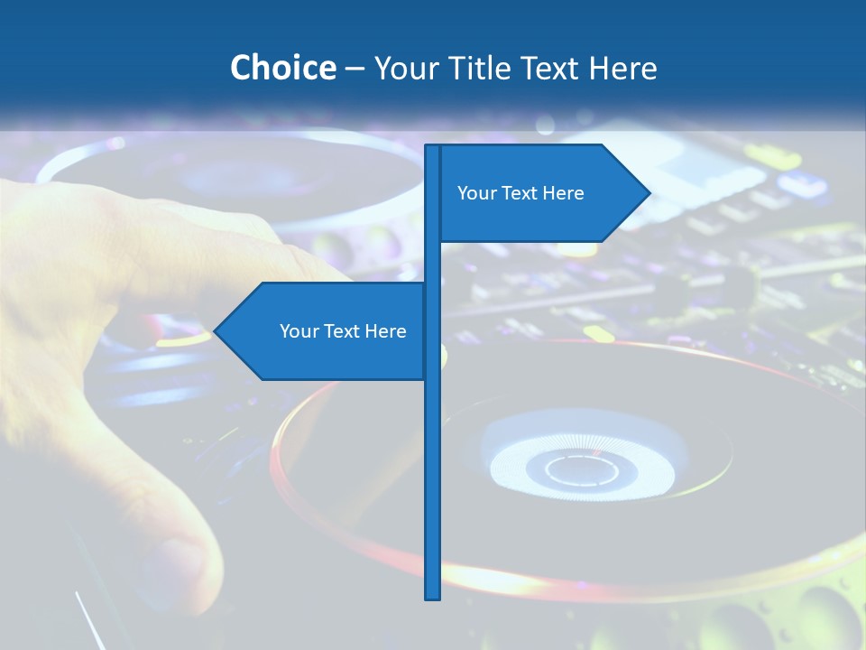A Dj Mixing Music In Front Of A Mixer PowerPoint Template