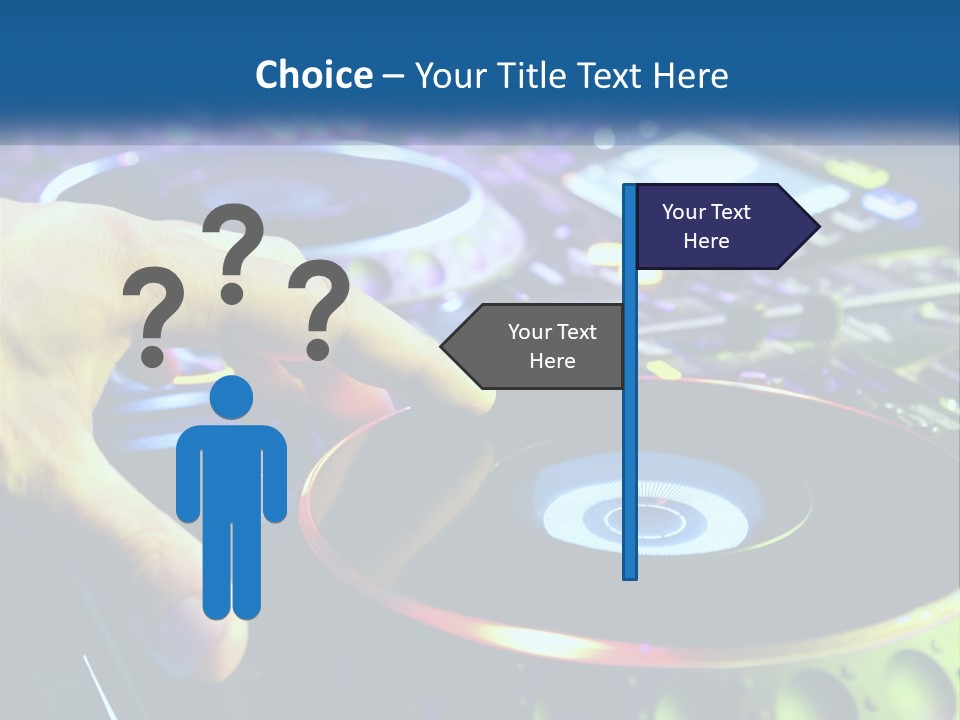 A Dj Mixing Music In Front Of A Mixer PowerPoint Template