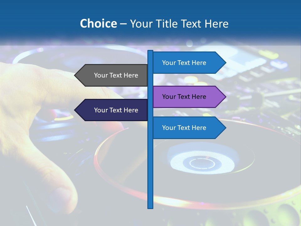 A Dj Mixing Music In Front Of A Mixer PowerPoint Template