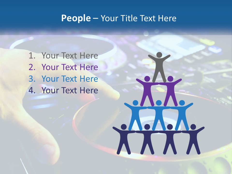 A Dj Mixing Music In Front Of A Mixer PowerPoint Template