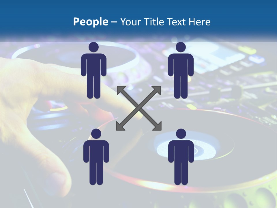 A Dj Mixing Music In Front Of A Mixer PowerPoint Template