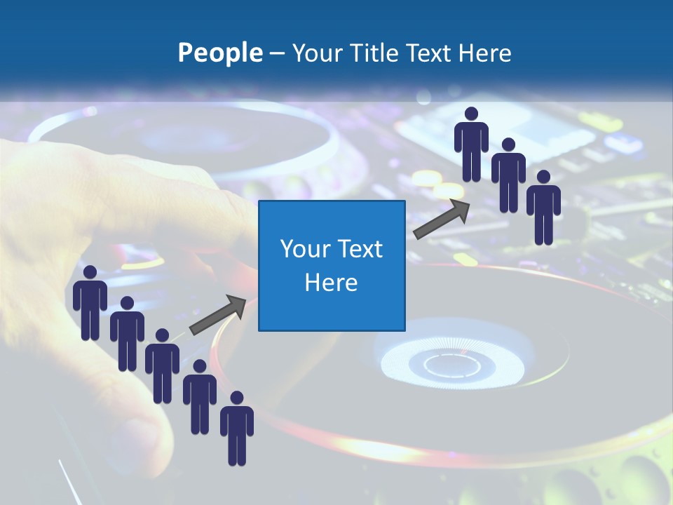 A Dj Mixing Music In Front Of A Mixer PowerPoint Template