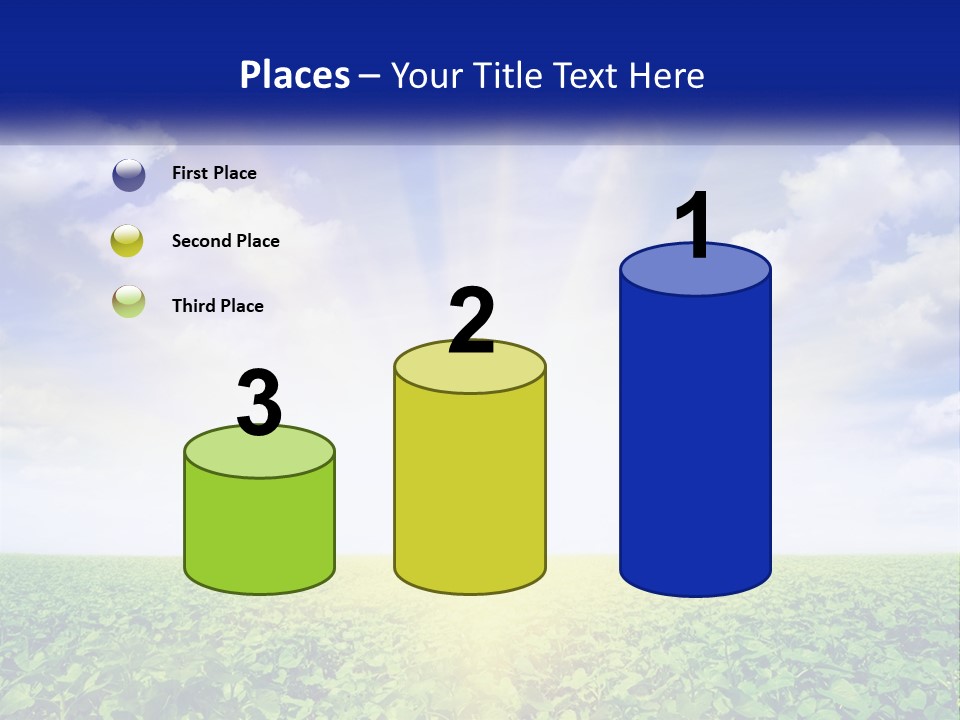 The Sun Shining Over A Field Of Crops PowerPoint Template